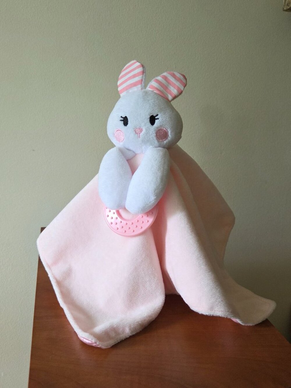 Baby Security Blanket Pink Plush Bunny Rabbit Lovey Dream & Play